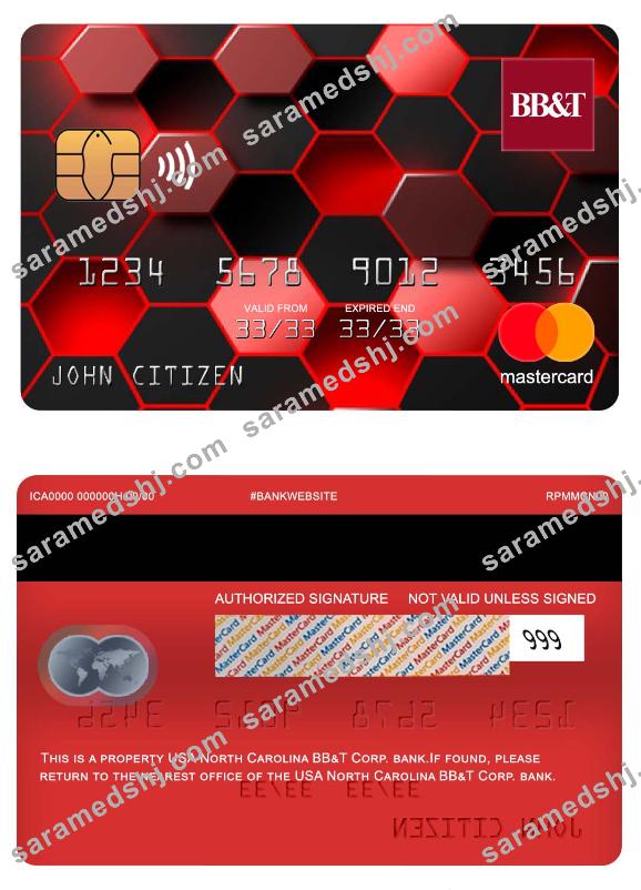 USA North Carolina BB&T Corp. bank mastercard
